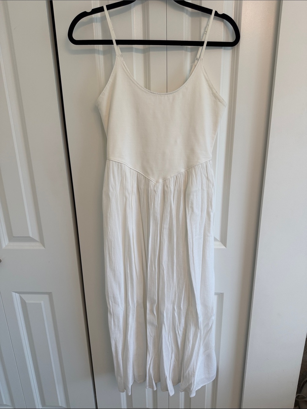 Aerie White Spaghetti Strap Maxi Dress